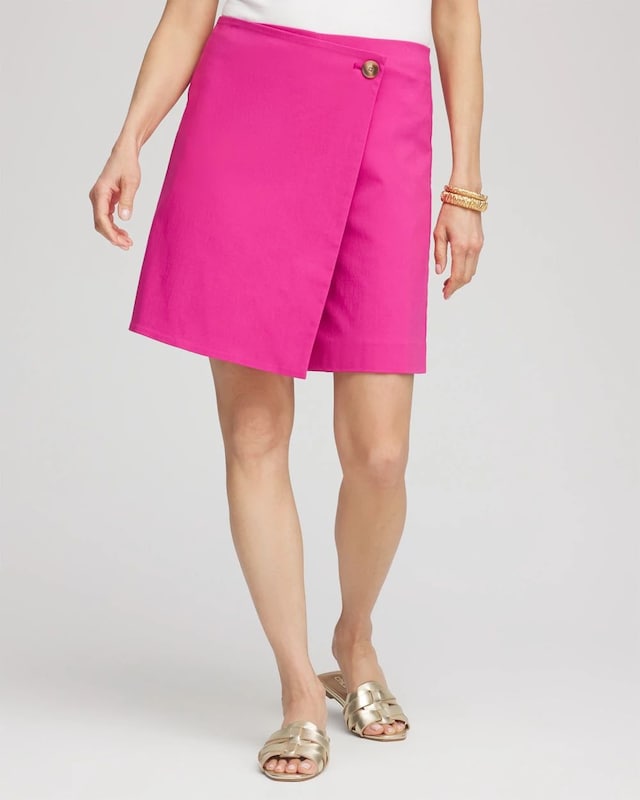 Brigitte Pull-On Asymmetrical Wrap Skort - image 2